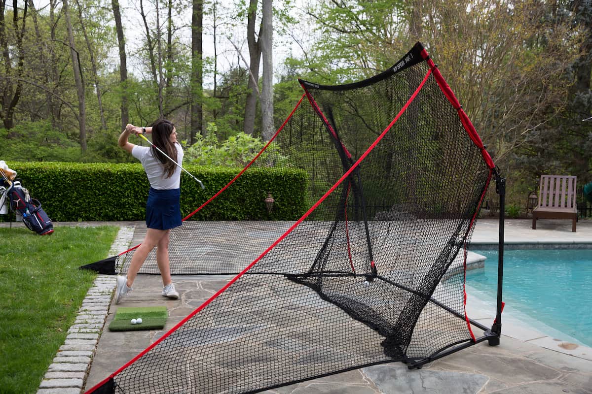 Rukket SPDR Portable Driving Range Net Side Barriers + Tri-Turf Mat