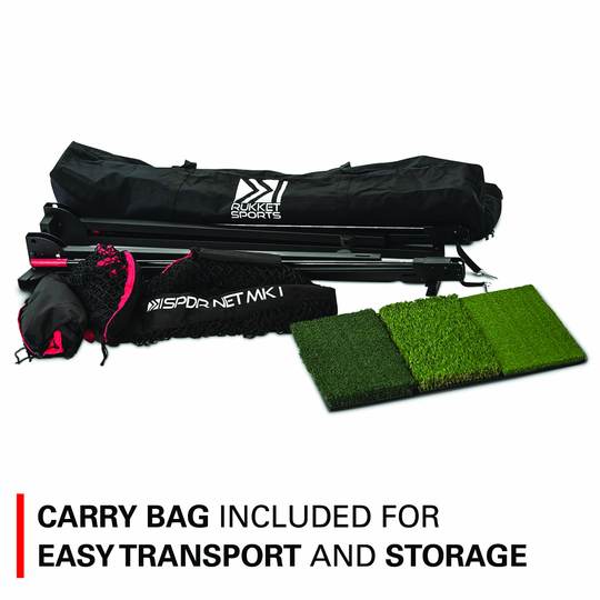 Rukket SPDR Portable Driving Range Net Side Barriers + Tri-Turf Mat
